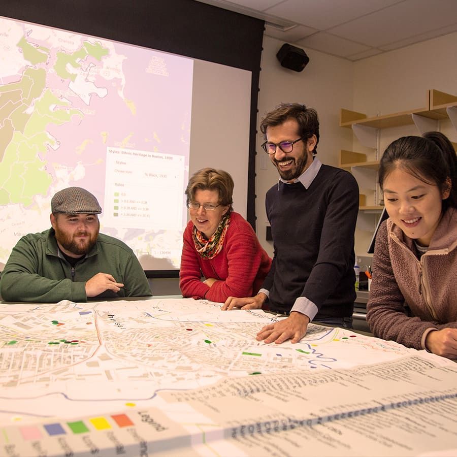 Professor Antonio with Urban Planning students